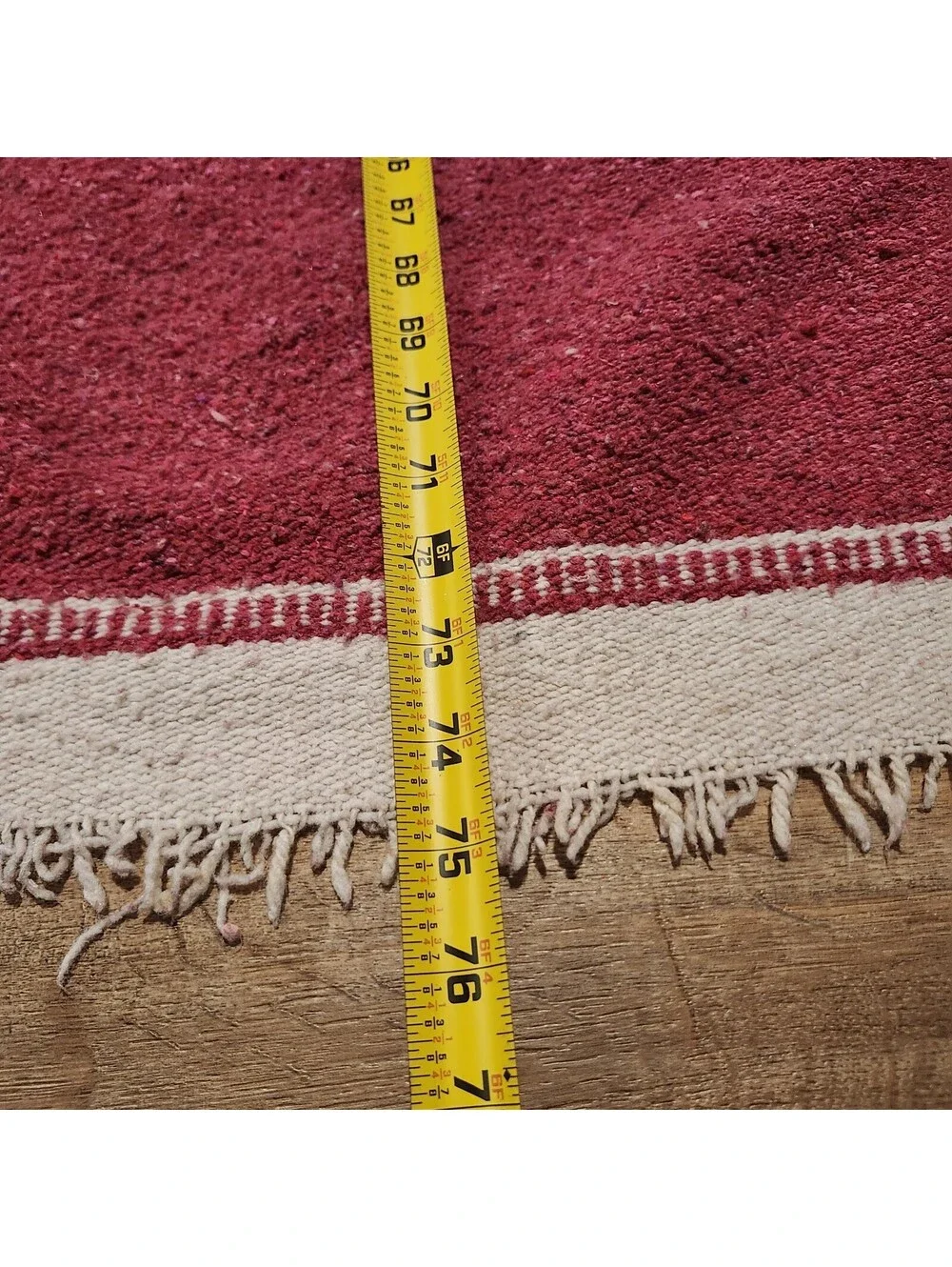 Vintage Mexican Thunderbird Blanket Pink Handwoven 75 x 42 Southwest Textile Rug